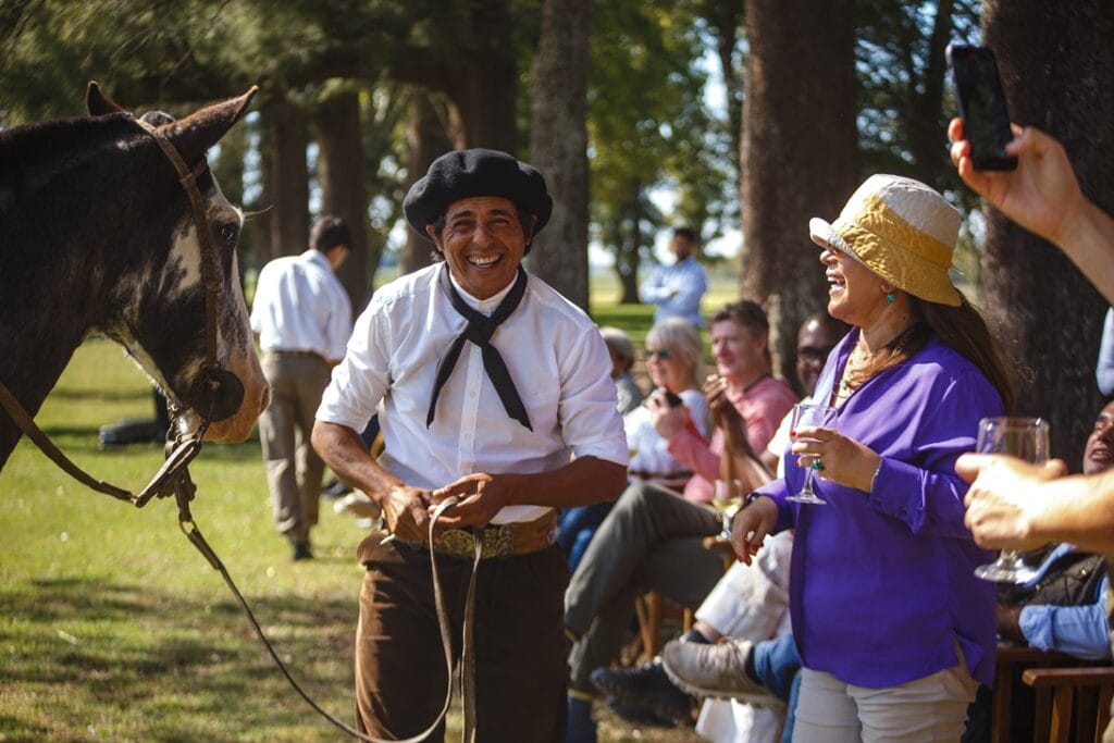 horses and gauchos in Estancia La Bamba